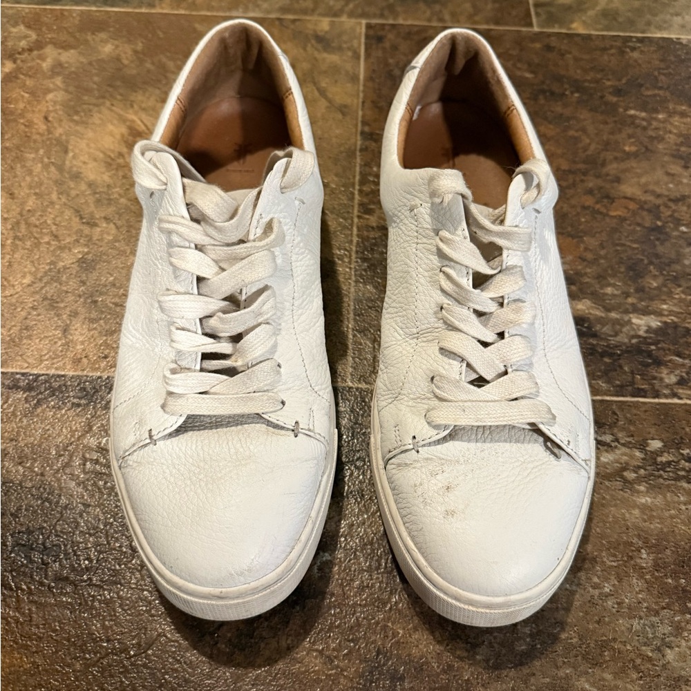 Frye White Leather Women's Sneakers, Size 10